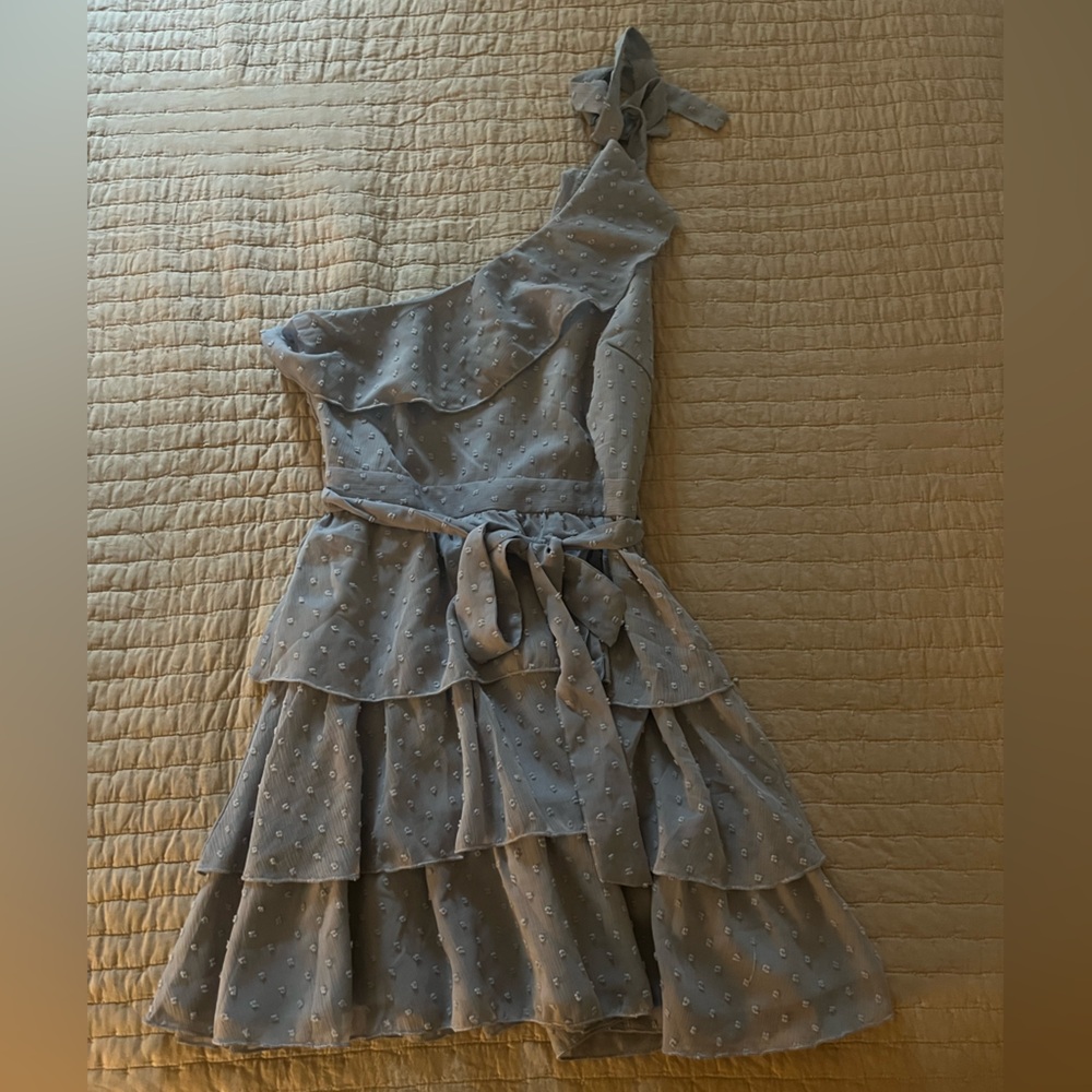 Blue Mini Ruffle Dress - Picture 2 of 3